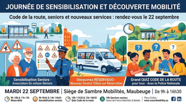 Affiche journée sensibilisation mobilité du 22 septembre : Réserv&Go, seniors, quiz code de la route