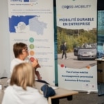 Bannières CROSS4MOBILITY et Interreg sur la mobilité durable en entreprise.